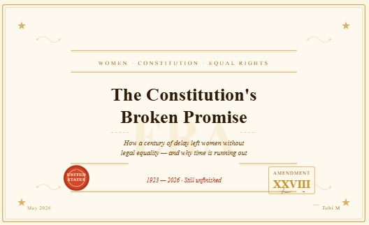 The Constitution’s Broken Promise: How a Century of Political Cowardice Has Left American Women WIthout Legal Equality – and Why the Clock is Running Out
